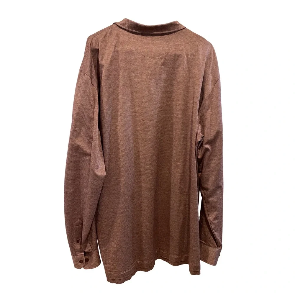 David Donahue Mens XXL Mercerized Cotton Long Sleeve Button Up Shirt‎ Rust Red